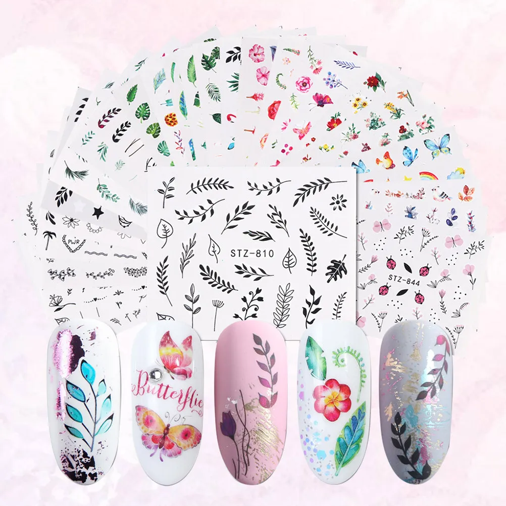 29pcs Nail Stickers Women Art Decals Plants Applique Fashionable Unique Easy Apply No Glue Birthday Party Holiday Event
29pcs Nail Stickers Women Art Decals Plants Applique Fashionable Unique Easy Apply No Glue Birthday Party Holiday Event