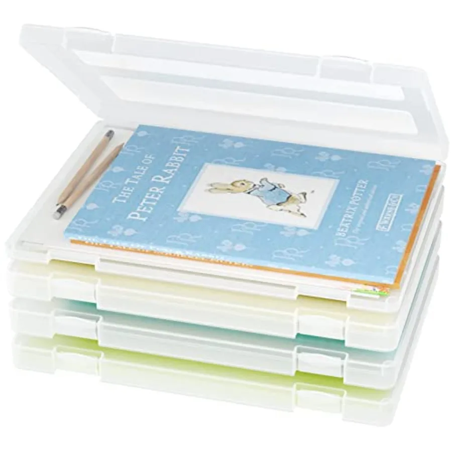 4-Pack A4 Plastic Paper Organizer Box, Scrapbook Storage for 8.5" x 11" Letter Papers, Portable Document Holder, Photo Storage
4-Pack A4 Plastic Paper Organizer Box, Scrapbook Storage for 8.5" x 11" Letter Papers, Portable Document Holder, Photo Storage