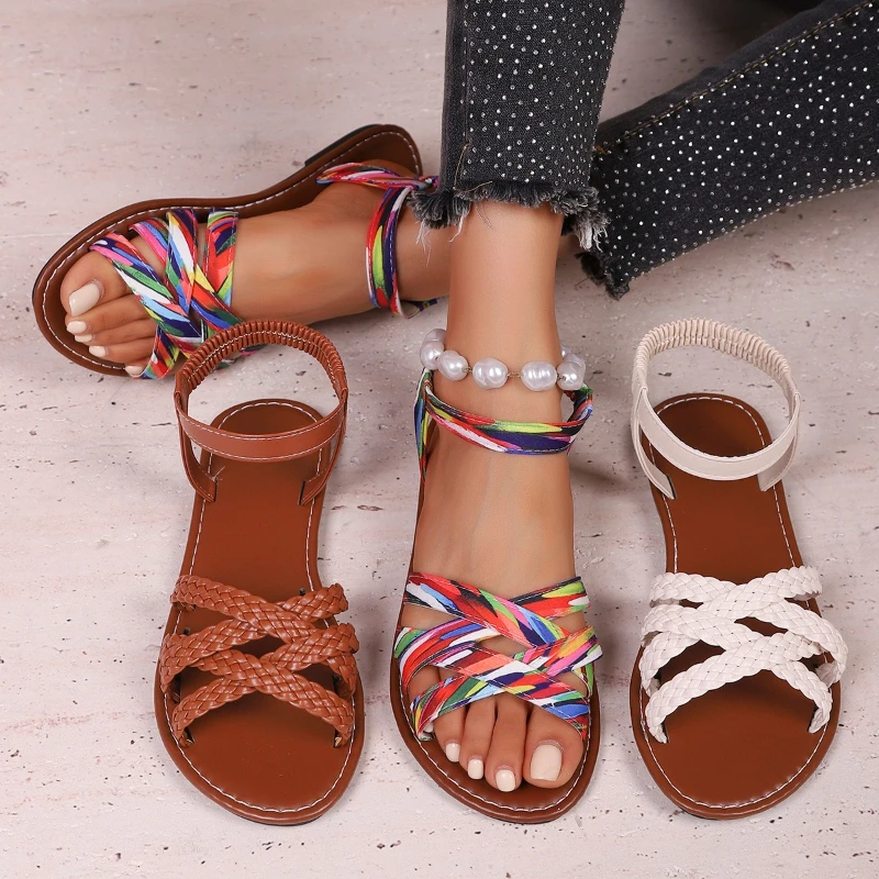 2025 Summer New Women's Flat Shoes with Elastic Band Design Anti slip Rubber Bottom Casual Sandals
2025 Summer New Women's Flat Shoes with Elastic Band Design Anti slip Rubber Bottom Casual Sandals