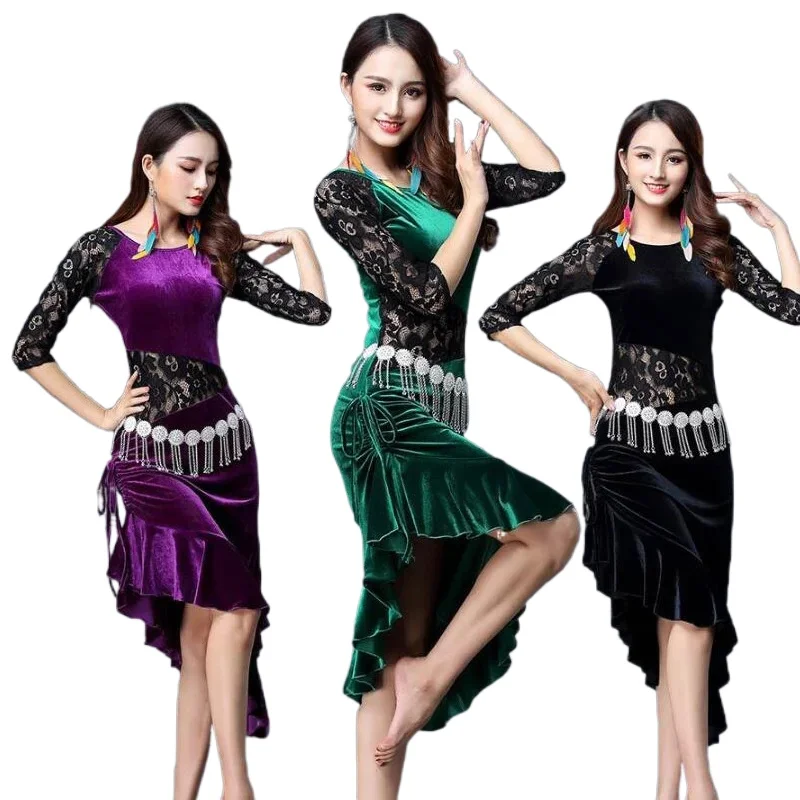 Adult Latin dance dress skirt fringed dress nightclub stage costume Chacha rumba Tango Belly Dance Costume
Adult Latin dance dress skirt fringed dress nightclub stage costume Chacha rumba Tango Belly Dance Costume