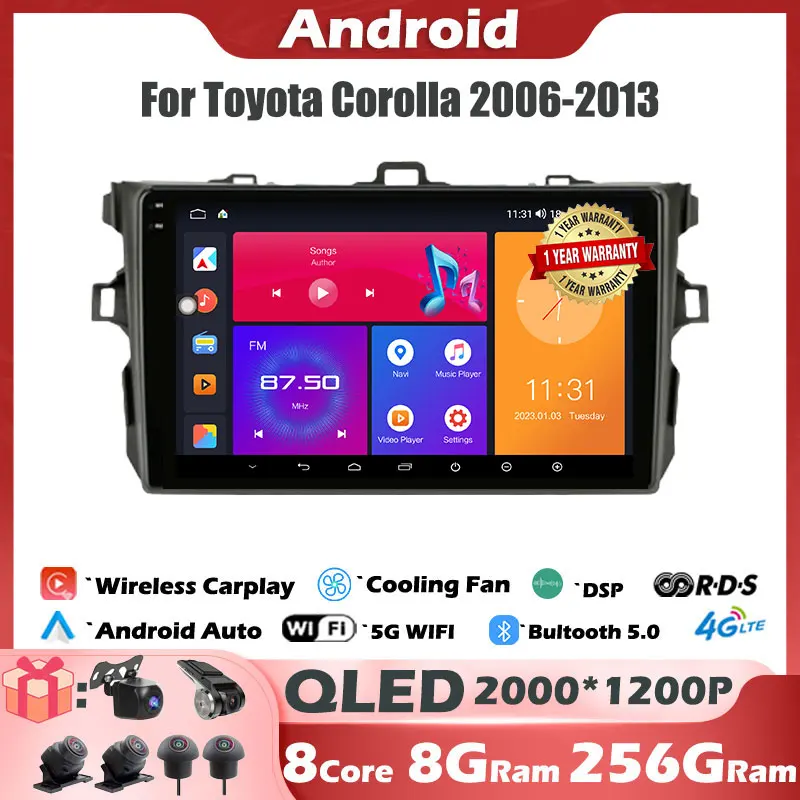 Автомобильный мультимедийный проигрыватель с Bluetooth, радио, GPS, WlFl, для Toyota Corolla E140/150 2006-2013, Android 13
Автомобильный мультимедийный проигрыватель с Bluetooth, радио, GPS, WlFl, для Toyota Corolla E140/150 2006-2013, Android 13