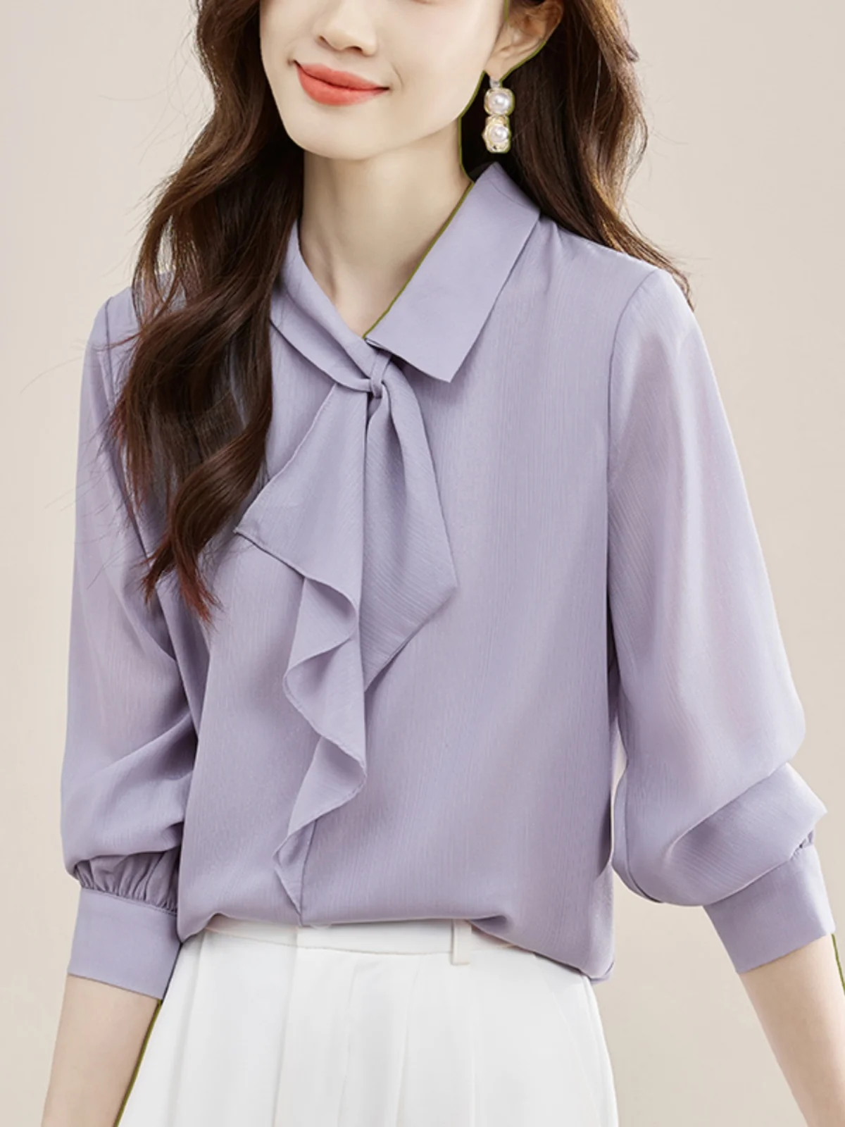 Ele Long Sve Women's irt Spring 2025 New Sle Collar Commute Chiffon High-End Feeling Top Sa Korean Version
Ele Long Sve Women's irt Spring 2025 New Sle Collar Commute Chiffon High-End Feeling Top Sa Korean Version