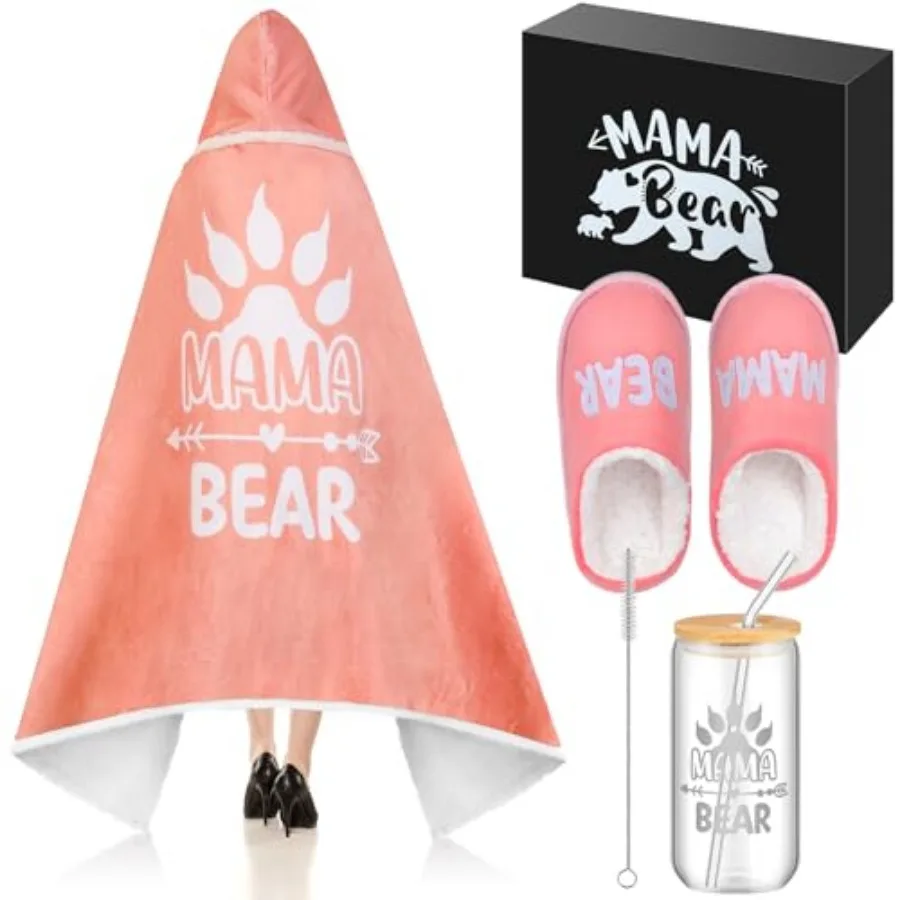 4 Pcs Mothers Day Gifts Set Wearable Blanket for Mama Mom Bear Gifts from Daughter Son Bear Blanket Slippers Cup
4 Pcs Mothers Day Gifts Set Wearable Blanket for Mama Mom Bear Gifts from Daughter Son Bear Blanket Slippers Cup