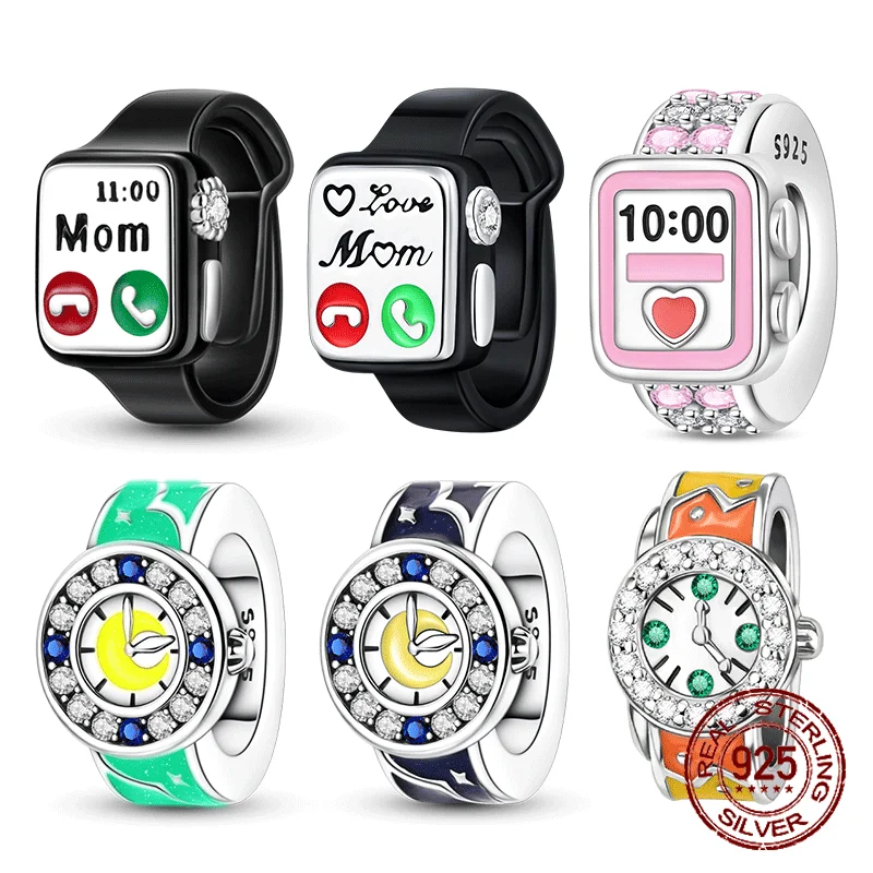 925 Sterling Silver Time Clock Electronic Watch Charms Smartwatch Beads Fit Original Pendant Bracelet DIY Fashion Woman Jewelry
925 Sterling Silver Time Clock Electronic Watch Charms Smartwatch Beads Fit Original Pendant Bracelet DIY Fashion Woman Jewelry