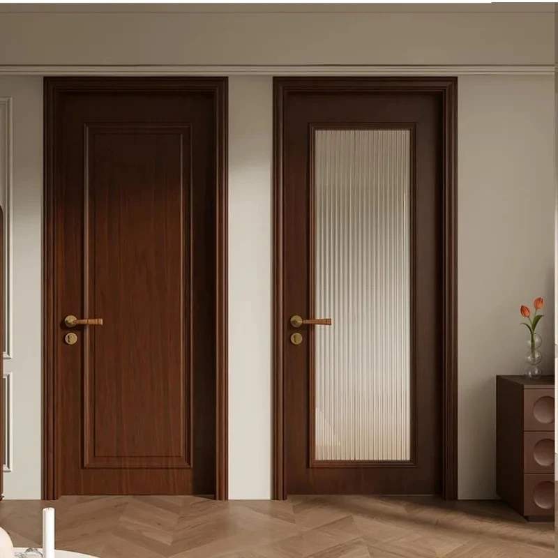 Mofan French retro medieval style bedroom room solid wood door interior paint walnut glass swing door
Mofan French retro medieval style bedroom room solid wood door interior paint walnut glass swing door