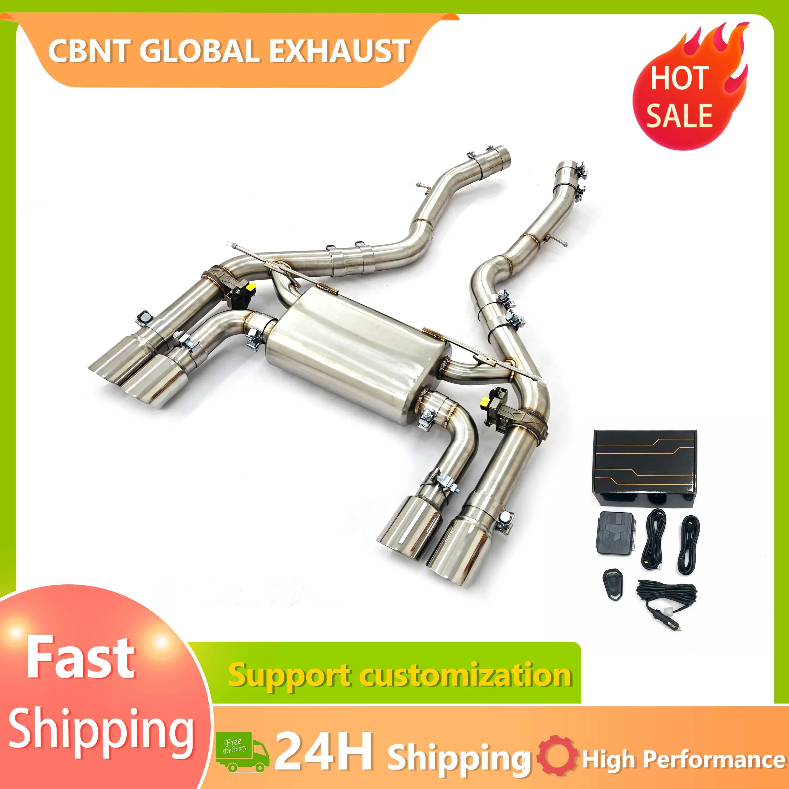 CBNT S55 Valvetronic Catback Exhaust for BMW F80 M3 F82 M4 F87 M2C 3.0T Axleback Muffler Remote Controller Exhaust Systems
CBNT S55 Valvetronic Catback Exhaust for BMW F80 M3 F82 M4 F87 M2C 3.0T Axleback Muffler Remote Controller Exhaust Systems