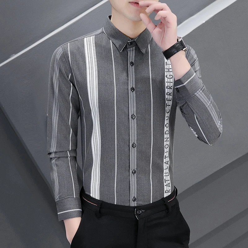 Vintage Chemise Homme Stripe Print Casual Long Sleeve Men Shirt Autumn New Quality Soft Comfortable Slim Luxury Camisa Masculina
Vintage Chemise Homme Stripe Print Casual Long Sleeve Men Shirt Autumn New Quality Soft Comfortable Slim Luxury Camisa Masculina