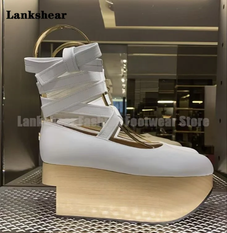White Leather Ankle Wrap Wooden Wedge Platform Mary Jane Shoes Retro Gothic Lace-Up Pumps Women's Shoe Sandalias De Mujer Verano
White Leather Ankle Wrap Wooden Wedge Platform Mary Jane Shoes Retro Gothic Lace-Up Pumps Women's Shoe Sandalias De Mujer Verano
