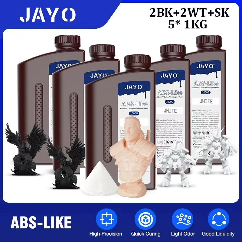 JAYO 3d printing resin ABS-like photopolymer high precision 405nmUV liquid resin suitable for LCD 3D printer printing materials
JAYO 3d printing resin ABS-like photopolymer high precision 405nmUV liquid resin suitable for LCD 3D printer printing materials