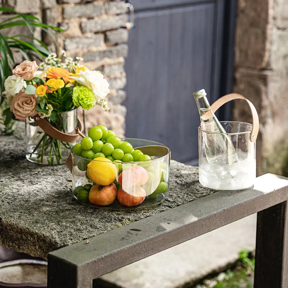 Portable Handle Storage Basket Transparent Multi Purpose Home Decor Fruit Trash Bucket Elegant Plant Tanned PET
Portable Handle Storage Basket Transparent Multi Purpose Home Decor Fruit Trash Bucket Elegant Plant Tanned PET