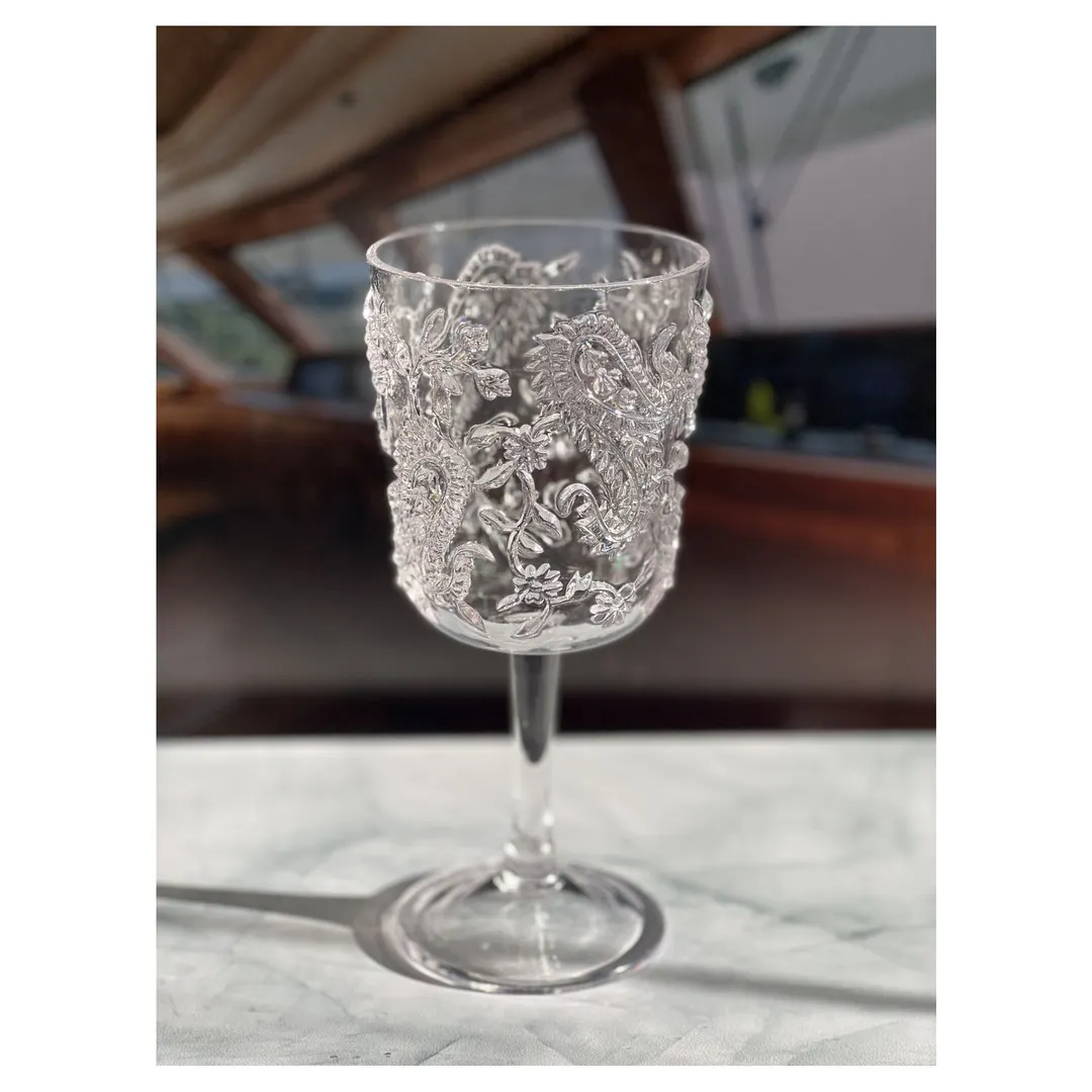 Paisley Plastic Wine Glasses Set of 4 (13oz), BPA Free Acrylic Wine Glass Set, Unbreakable Red Wine Glasses, White Wine Glasses
Paisley Plastic Wine Glasses Set of 4 (13oz), BPA Free Acrylic Wine Glass Set, Unbreakable Red Wine Glasses, White Wine Glasses