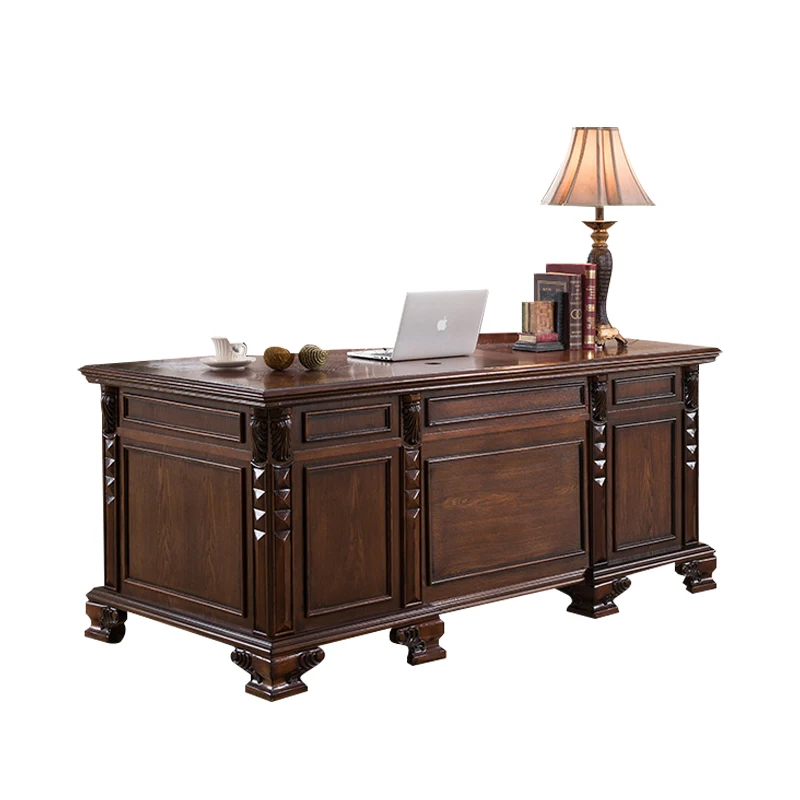 American solid wood desk solid wood luxury desk high-end study villa European computer desk
American solid wood desk solid wood luxury desk high-end study villa European computer desk