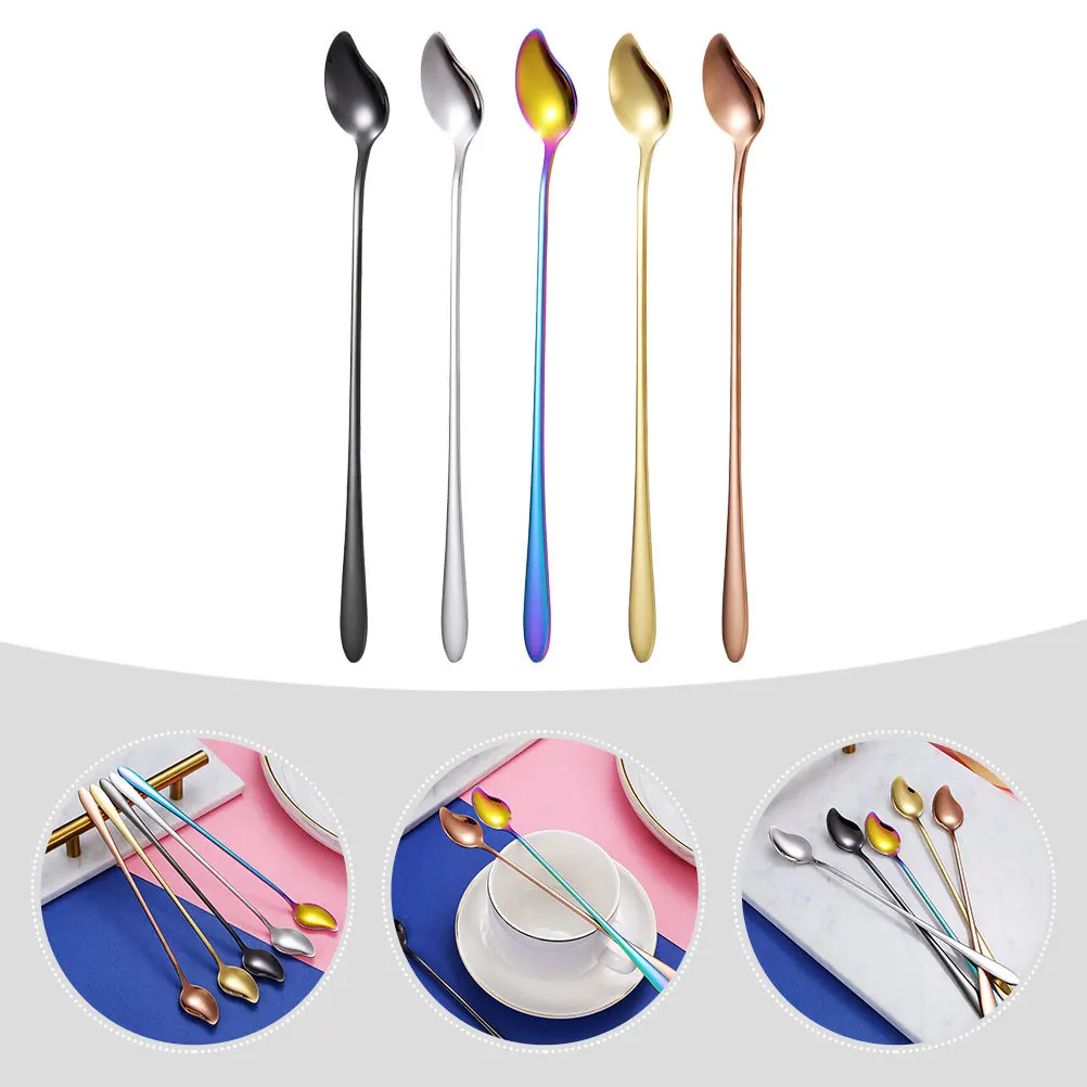 5 Pcs Long Handle Mixing Spoon Spoons Stir for Coffee Bar Stainless Steel Dessert Condiment
5 Pcs Long Handle Mixing Spoon Spoons Stir for Coffee Bar Stainless Steel Dessert Condiment