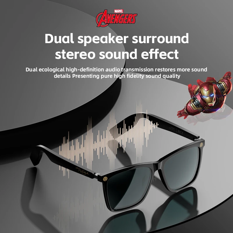 Умные очки, гарнитура, Беспроводные солнцезащитные очки с Bluetooth, уличные спортивные наушники, звонки, музыка, анти-синие очки для Marvel
Умные очки, гарнитура, Беспроводные солнцезащитные очки с Bluetooth, уличные спортивные наушники, звонки, музыка, анти-синие очки для Marvel
