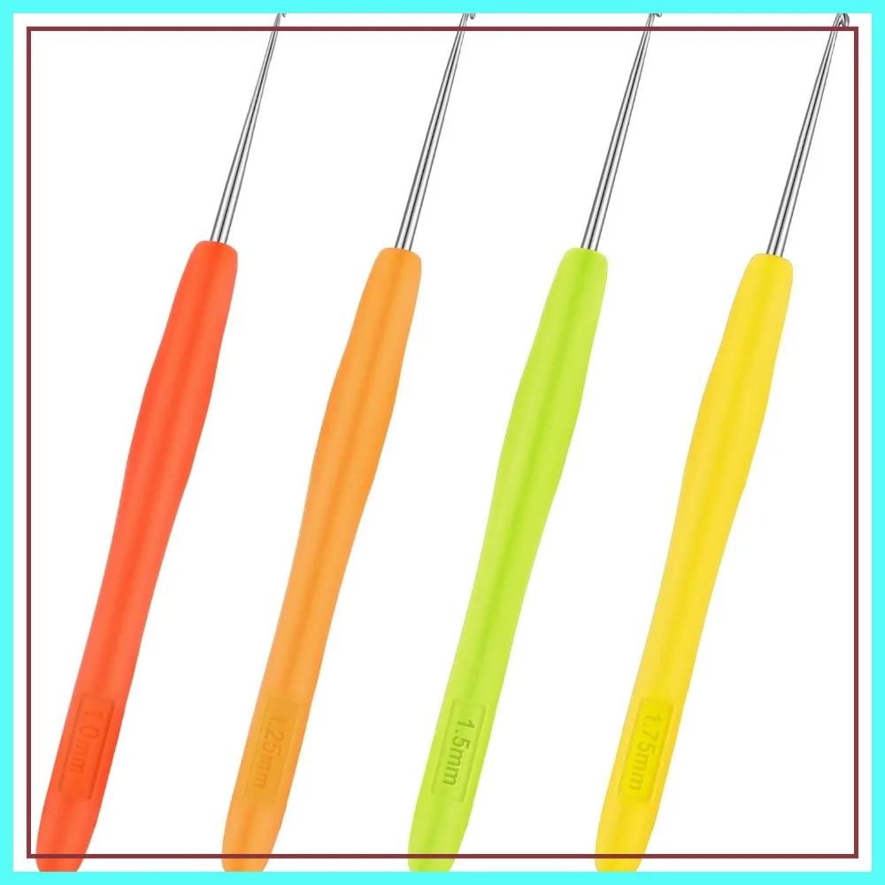 4 Pcs Hair Highlighting Needles, Small Crochet Hooks Set 1-1.75mm, Precision Metal Knitting Hooks with Soft Handles, 4 Colors
4 Pcs Hair Highlighting Needles, Small Crochet Hooks Set 1-1.75mm, Precision Metal Knitting Hooks with Soft Handles, 4 Colors