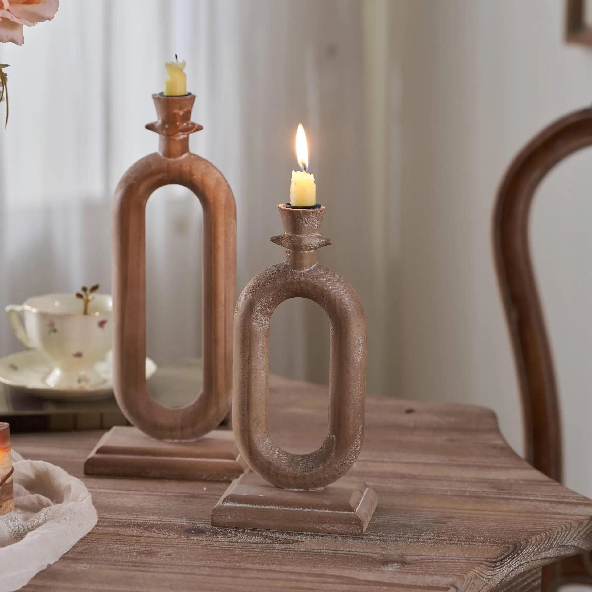 American rural creative digital modeling candlestick, oval wooden dining room living room entrance decoration ornament, new prod
American rural creative digital modeling candlestick, oval wooden dining room living room entrance decoration ornament, new prod