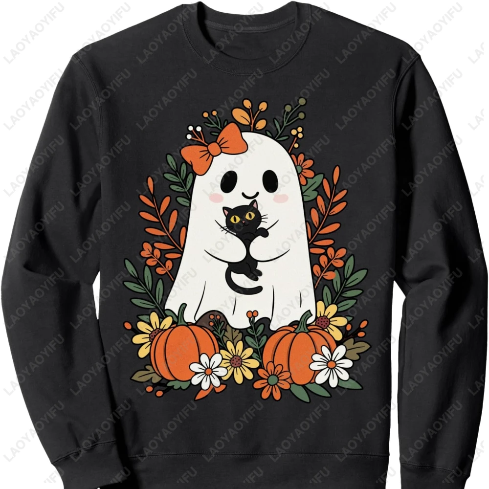 Halloween Cute Ghost Black Cat Flower Pumpkins Woman Apparel Sportswear Unisex Autumn Winter Crewneck Sweatshirt Hoodie Clothes
Halloween Cute Ghost Black Cat Flower Pumpkins Woman Apparel Sportswear Unisex Autumn Winter Crewneck Sweatshirt Hoodie Clothes