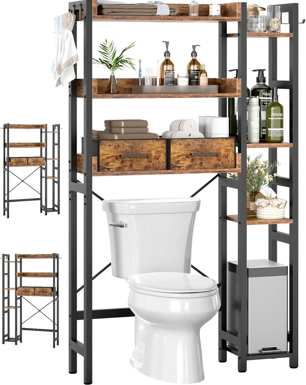 Over The Toilet Storage with 2 Drawers - 7 Tier Bathroom Organizer with Adjustable Shelf, Freestanding Space Saver Storage Rack
Over The Toilet Storage with 2 Drawers - 7 Tier Bathroom Organizer with Adjustable Shelf, Freestanding Space Saver Storage Rack
