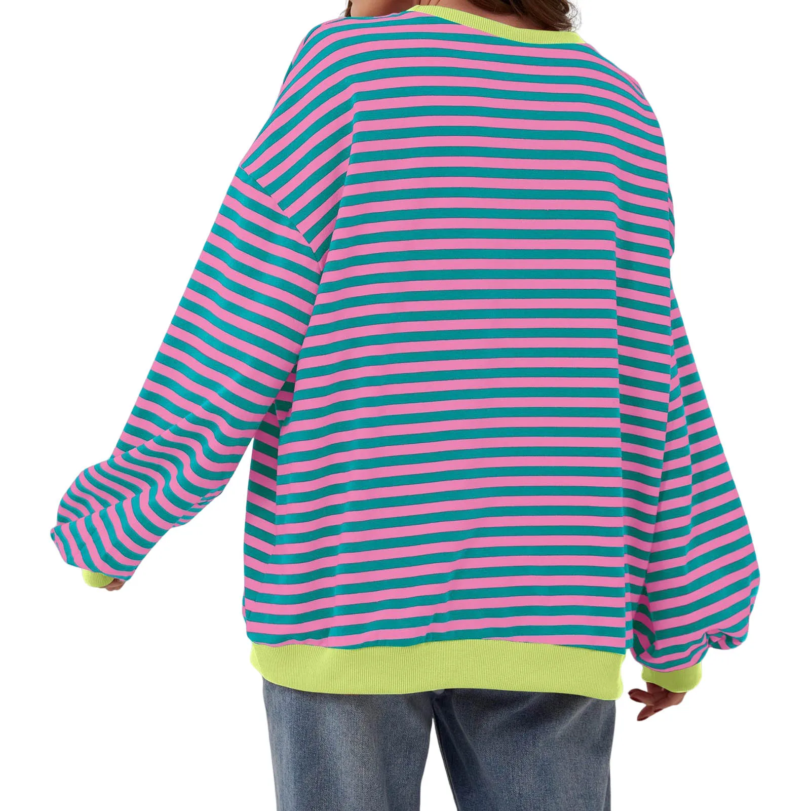 Women Striped Oversized Sweatshirt Long Sleeve Crew Neck Loose Soft Tees Pullover Trendy Teens Y2k Clothes
Women Striped Oversized Sweatshirt Long Sleeve Crew Neck Loose Soft Tees Pullover Trendy Teens Y2k Clothes