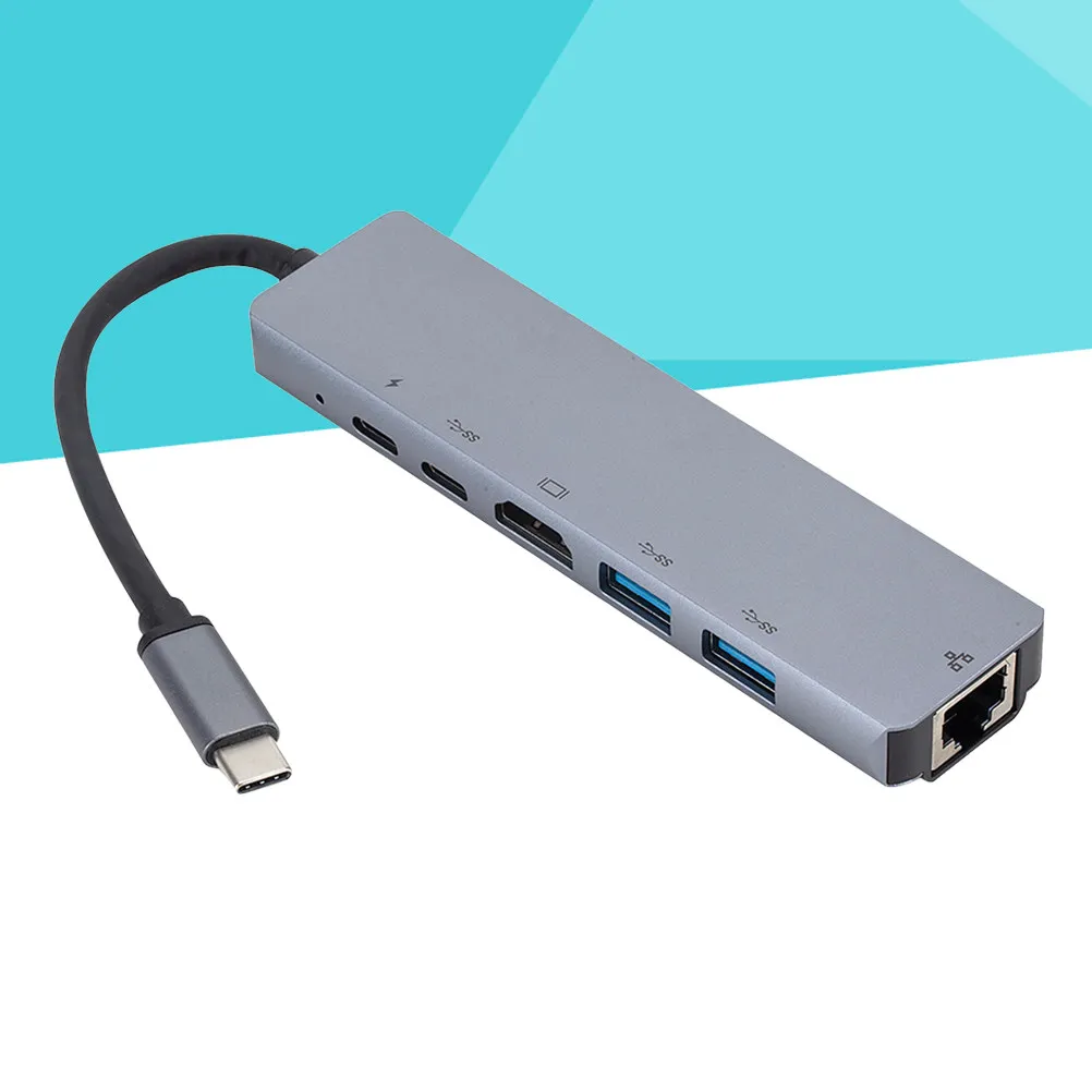 6-in-1 USB-C Hub Type C to Rj45 Gigabit Ethernet Adapter USB 3.1 Pd Charging Lightweight Portable Silver Grey Travel Friendly
6-in-1 USB-C Hub Type C to Rj45 Gigabit Ethernet Adapter USB 3.1 Pd Charging Lightweight Portable Silver Grey Travel Friendly