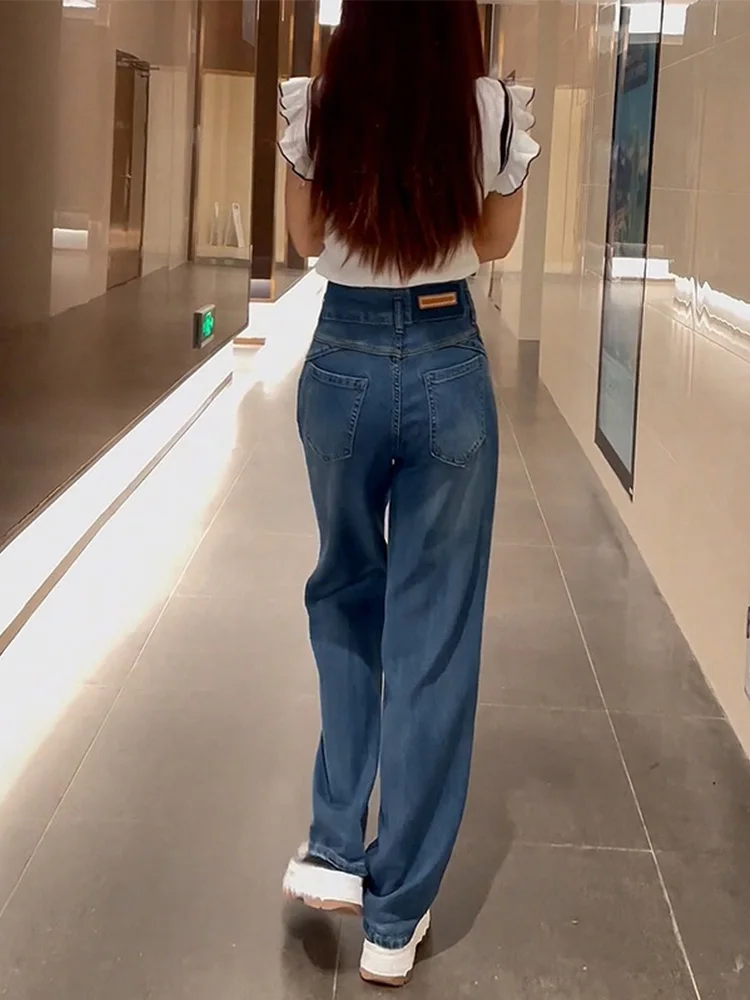 High Waist Straight Leg Thin Version Ice Silk Denim Pants Women Loose Fit Slimming Wide Leg Pants Summer Long Pants
High Waist Straight Leg Thin Version Ice Silk Denim Pants Women Loose Fit Slimming Wide Leg Pants Summer Long Pants