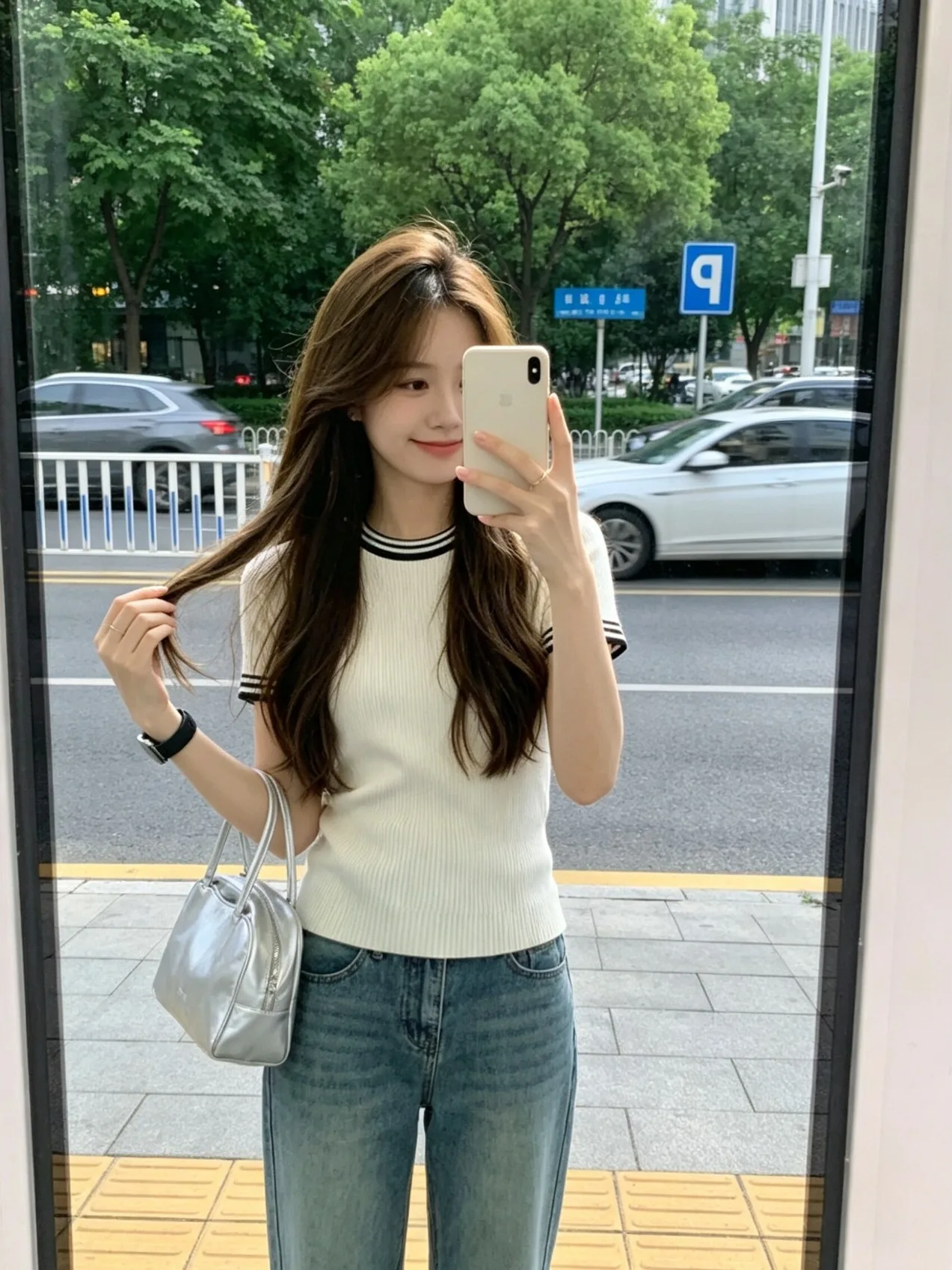 Slim Fit Short Sleeve Knitted T-Shirt Women's Summer Style French round Neck Color Block Top Casual Daily Wear Soft Fabric
Slim Fit Short Sleeve Knitted T-Shirt Women's Summer Style French round Neck Color Block Top Casual Daily Wear Soft Fabric