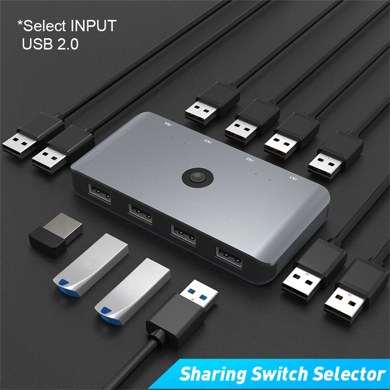 USB 2.0 KVM Switcher 4 in 4 out For PC Keyboard Mouse Printer 4 PC Sharing 4 Devices USB Switch With Controller KVM Splitter
USB 2.0 KVM Switcher 4 in 4 out For PC Keyboard Mouse Printer 4 PC Sharing 4 Devices USB Switch With Controller KVM Splitter
