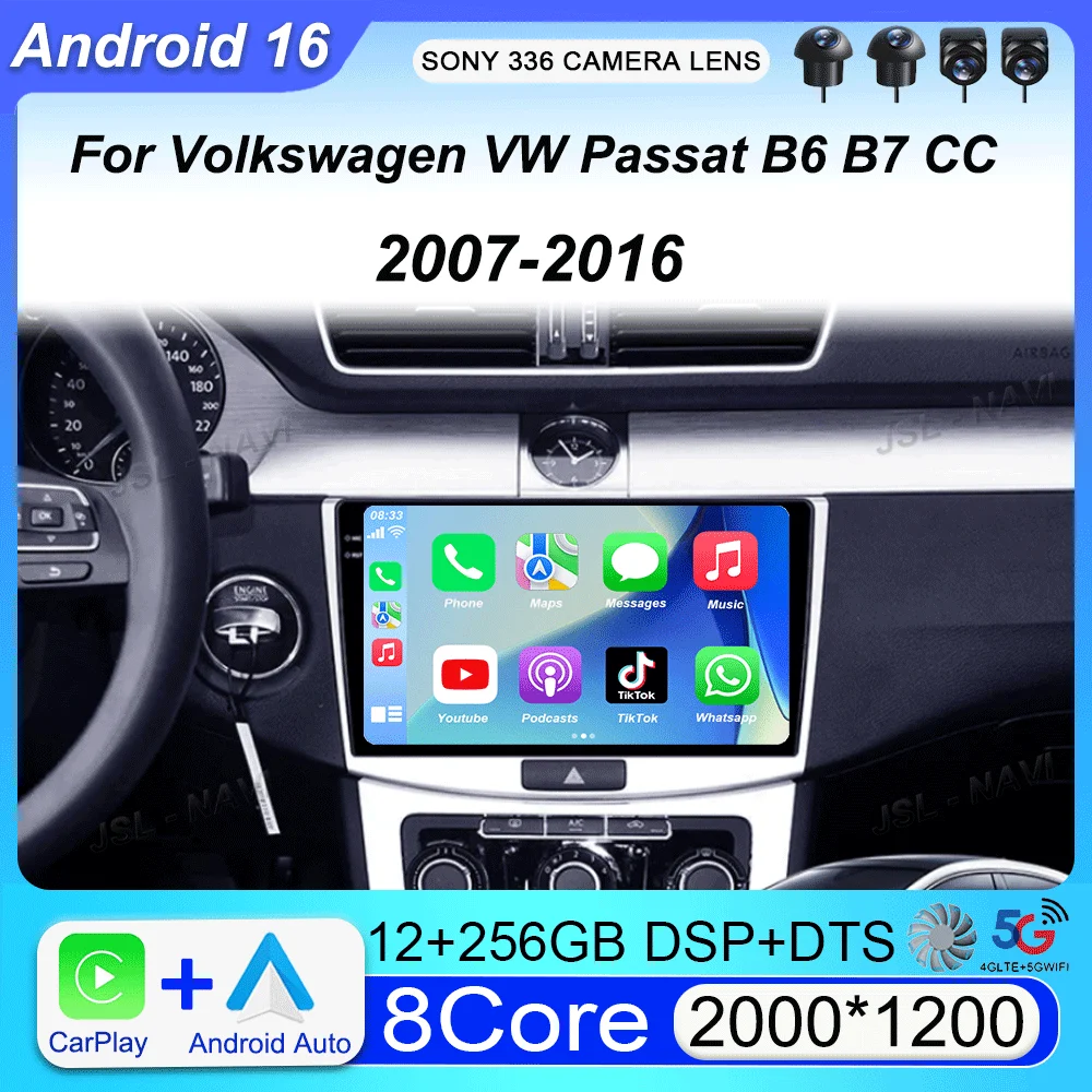 Android 16 For Volkswagen VW Passat B6 B7 CC 2007 2008 2009 2010 - 2016 Car Radio Navigation Multimedia Player DSP Auto Carplay
Android 16 For Volkswagen VW Passat B6 B7 CC 2007 2008 2009 2010 - 2016 Car Radio Navigation Multimedia Player DSP Auto Carplay