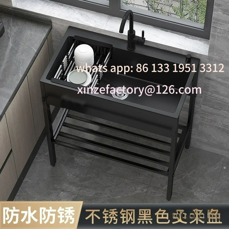 Customizable Black Sink with Bracket Single Household Integrated Floor Type Vegetable Wash Basin Stainless Steel
Customizable Black Sink with Bracket Single Household Integrated Floor Type Vegetable Wash Basin Stainless Steel