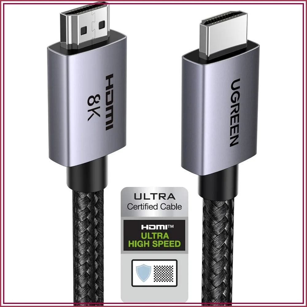 8K HDMI 2.1 Cable 48Gbps 10FT, Ultra High Speed Aluminum Cord, 4K@240Hz 120Hz 10K 8K@60Hz, eARC HDR 10 Dolby, Compatible with PS5/Blu-ray/Roku TV/Switch 2/Mac mini
8K HDMI 2.1 Cable 48Gbps 10FT, Ultra High Speed Aluminum Cord, 4K@240Hz 120Hz 10K 8K@60Hz, eARC HDR 10 Dolby, Compatible with PS5/Blu-ray/Roku TV/Switch 2/Mac mini
