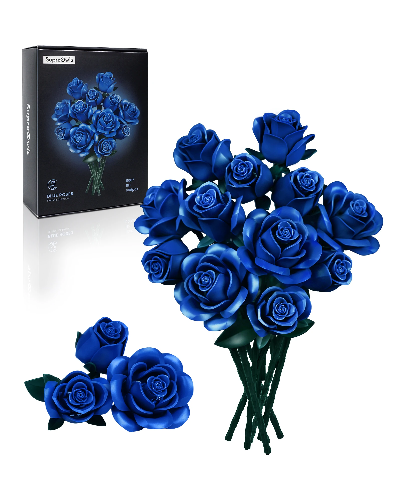 Blue Rose Bouquet Building Blocks Set Artificial Flower Bricks Model Botanical Collection Desktop Ornament Home Decoration Gift for Adult
Blue Rose Bouquet Building Blocks Set Artificial Flower Bricks Model Botanical Collection Desktop Ornament Home Decoration Gift for Adult