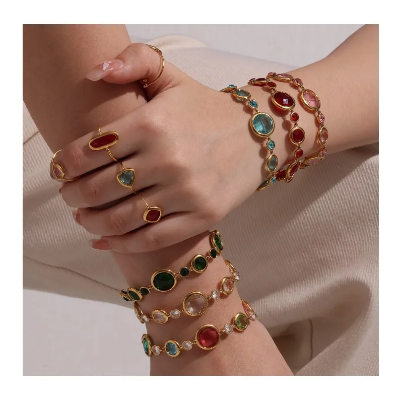 Seattle Fine Cut Sparkling Round Glass Stone Bracelet High Quality Fashion Exquisite Jewelry Women's Models Do Not Fade
Seattle Fine Cut Sparkling Round Glass Stone Bracelet High Quality Fashion Exquisite Jewelry Women's Models Do Not Fade