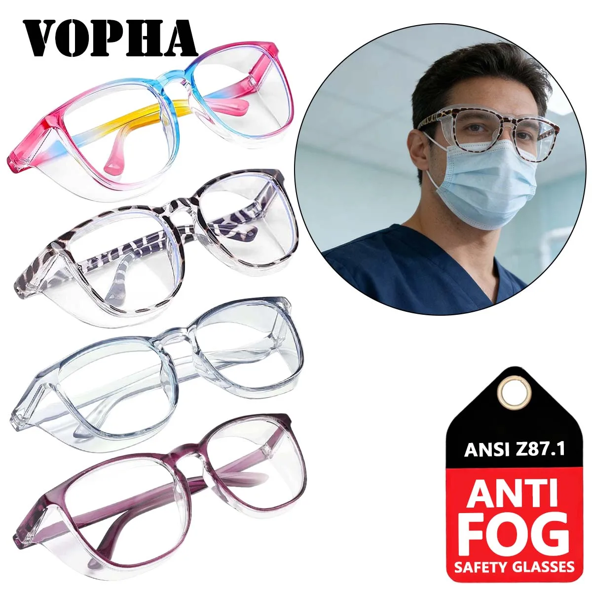 Fashionable Safety Glasses for Women and Men, Z87 Wind Protection Fogless Design Comfortable Fit HM9
Fashionable Safety Glasses for Women and Men, Z87 Wind Protection Fogless Design Comfortable Fit HM9