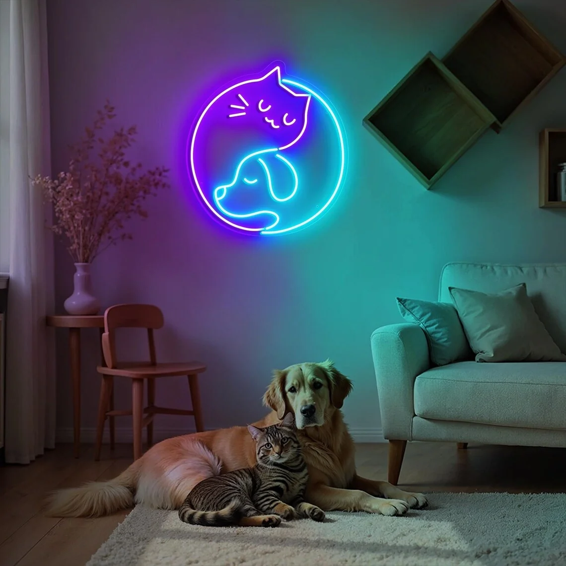 Cat & Dog Neon Sign Pet Lover LED Wall Light Cute Animal Decor Cozy Bedroom Sign Gift for Pet Owners Custom LED Neon Sign
Cat & Dog Neon Sign Pet Lover LED Wall Light Cute Animal Decor Cozy Bedroom Sign Gift for Pet Owners Custom LED Neon Sign