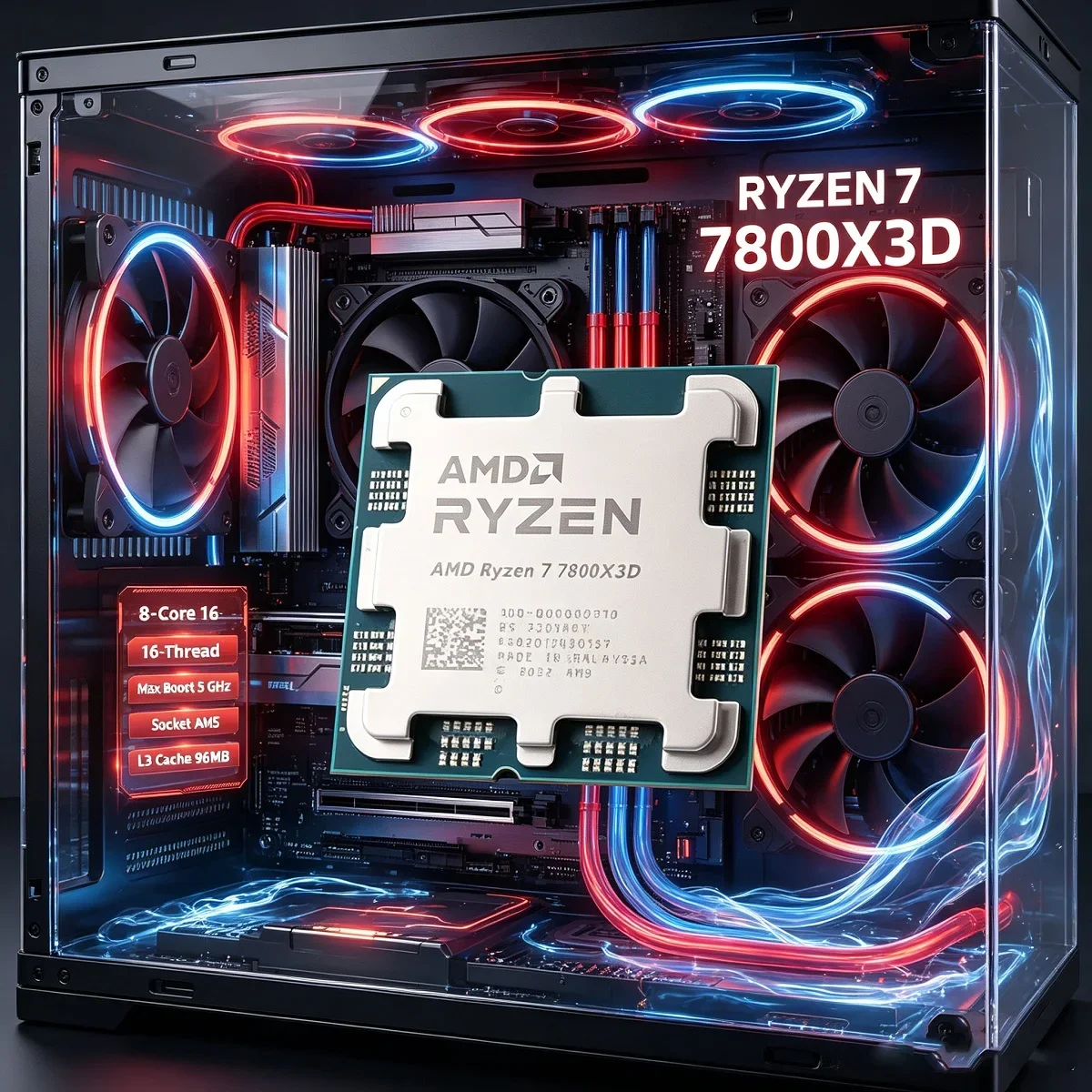 AMD Ryzen 7 7800X3D R7 7800X3D CPU 8-Core 16-Thread 5GHz Unlocked Desktop Processor Gaming CPU Socket AM5 Without Packag
AMD Ryzen 7 7800X3D R7 7800X3D CPU 8-Core 16-Thread 5GHz Unlocked Desktop Processor Gaming CPU Socket AM5 Without Packag