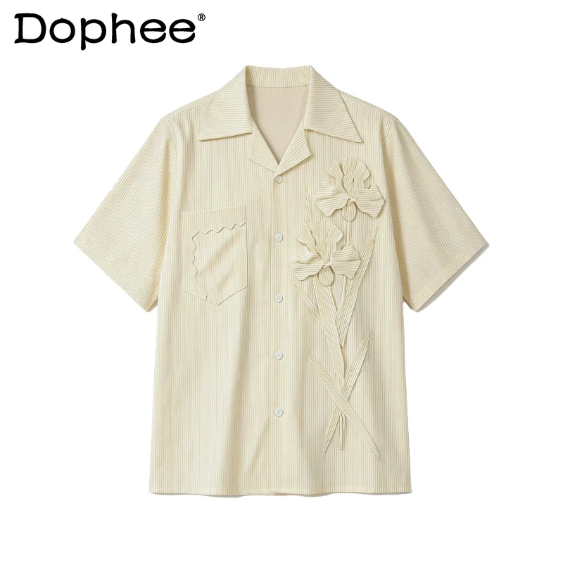 Men's 2026 Summer New Elegant Three-dimensional Flower Shirts High-end Striped Loose Comfort Shirts Men's Handsome Trendy Tops
Men's 2026 Summer New Elegant Three-dimensional Flower Shirts High-end Striped Loose Comfort Shirts Men's Handsome Trendy Tops