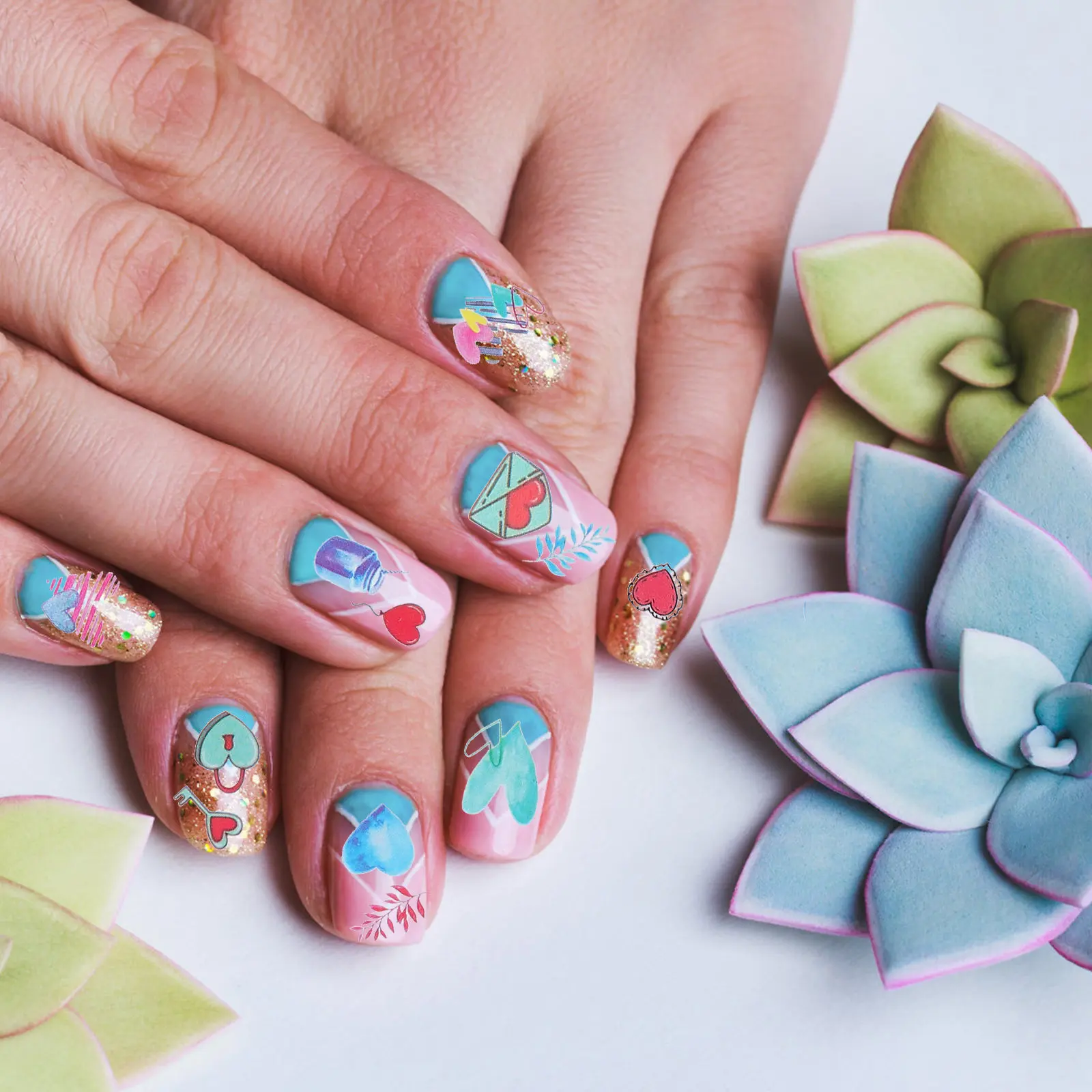 12pcs Heart Nail Decal Sticker Valentine Adhesive Manicure Art Decorative Design For Toe Finger Nail Diy Love Theme Party Use
12pcs Heart Nail Decal Sticker Valentine Adhesive Manicure Art Decorative Design For Toe Finger Nail Diy Love Theme Party Use