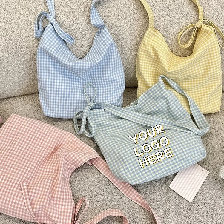 Custom Logo Gingham Tote Bag Bow Knot Shoulder Bags Large Capacity Plaid Canvas Bag Casual Work School Bags For Women Daily Use
Custom Logo Gingham Tote Bag Bow Knot Shoulder Bags Large Capacity Plaid Canvas Bag Casual Work School Bags For Women Daily Use