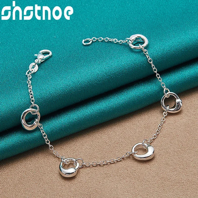 SHSTONE 925 Sterling Silver Cute Five Water Drop Chain Bracelets For Women Lady Wedding Fashion Jewelry Birthday Party Gifts
SHSTONE 925 Sterling Silver Cute Five Water Drop Chain Bracelets For Women Lady Wedding Fashion Jewelry Birthday Party Gifts