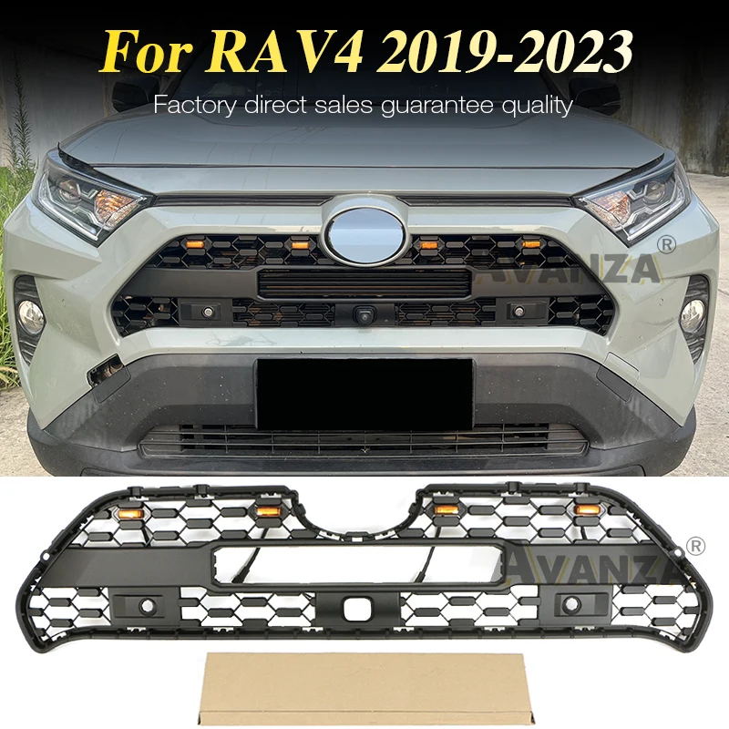 Передняя решетка с подсветкой в стиле TRD подходит для Toyota RAV4 2019-2023, матовая черная гоночная решетка
Передняя решетка с подсветкой в стиле TRD подходит для Toyota RAV4 2019-2023, матовая черная гоночная решетка
