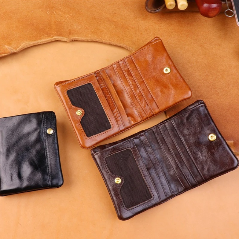 Кошелек из кожи растительного дубления в винтажном стиле, короткий, складной, с множеством отделений для карт, для мужчин, из натуральной кожи, маленький кошелек-портмоне
Кошелек из кожи растительного дубления в винтажном стиле, короткий, складной, с множеством отделений для карт, для мужчин, из натуральной кожи, маленький кошелек-портмоне