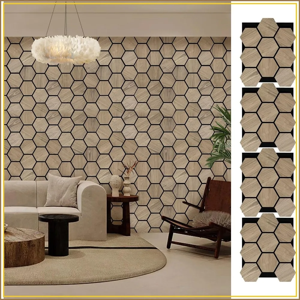 Hexagon Acoustic Panels - 4 PCS Wall Paneling for Interior Wall, Natural Walnut Wood Veneer Sound Proof Panels, Wood Slat Wall Panel 23.8"W x 29"L
Hexagon Acoustic Panels - 4 PCS Wall Paneling for Interior Wall, Natural Walnut Wood Veneer Sound Proof Panels, Wood Slat Wall Panel 23.8"W x 29"L