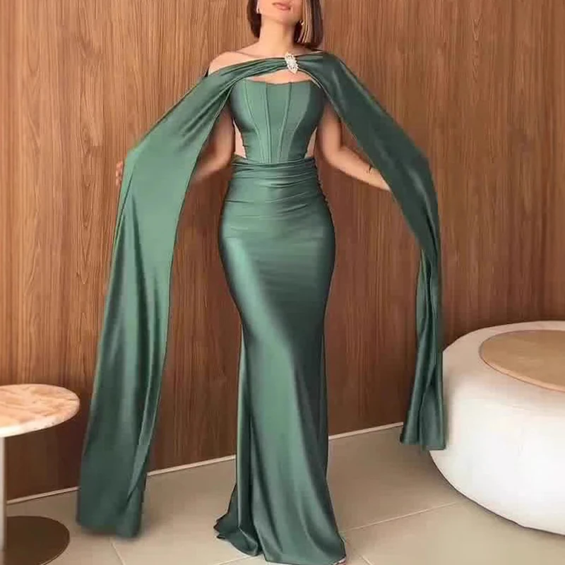 Casual Solid Color Robe Dress Sexy Hollowed Out Off Shoulder Spring Dress Women Fashion Pleated Slim Fit Banquet Dress Vestidos
Casual Solid Color Robe Dress Sexy Hollowed Out Off Shoulder Spring Dress Women Fashion Pleated Slim Fit Banquet Dress Vestidos