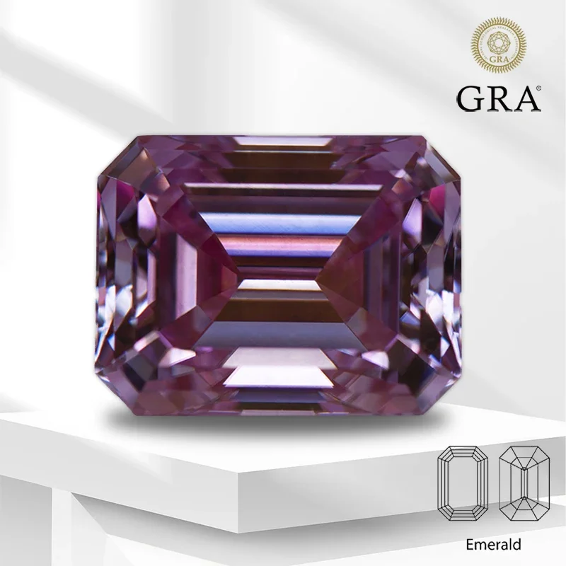 Wholesale Moissanite Stone Emerald Cut Sakura Pink Color Lab Grown Diamond for DIY Women Jewelry Making Materials with GRA Certi
Wholesale Moissanite Stone Emerald Cut Sakura Pink Color Lab Grown Diamond for DIY Women Jewelry Making Materials with GRA Certi
