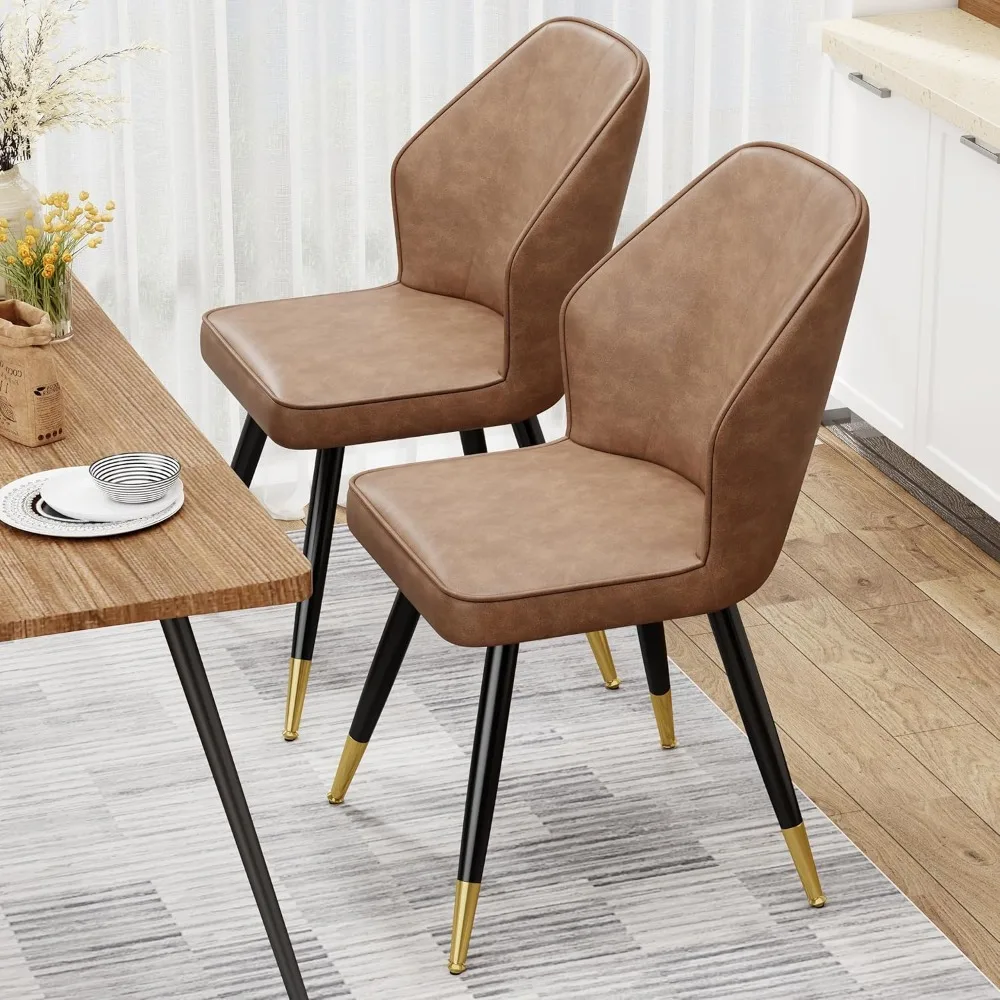Brown Faux Leather Dining Chairs Set of 2, Mid Century Modern Kitchen Dining Room Chairs Upholstered Armless Accent Side Chairs
Brown Faux Leather Dining Chairs Set of 2, Mid Century Modern Kitchen Dining Room Chairs Upholstered Armless Accent Side Chairs