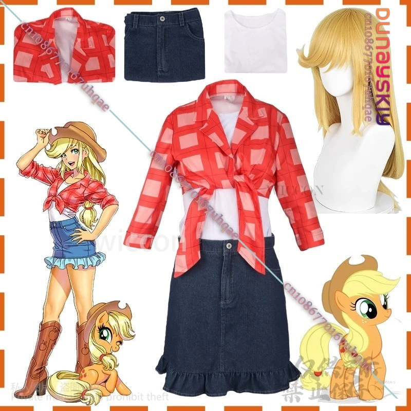 Маленький аниме пони, костюм Applejack для косплея, сексуальный костюм Jirai Kei для девочек, рубашка, платье, парики для девочек, женщин, Хэллоуин, Рождество, индивидуальный заказ
Маленький аниме пони, костюм Applejack для косплея, сексуальный костюм Jirai Kei для девочек, рубашка, платье, парики для девочек, женщин, Хэллоуин, Рождество, индивидуальный заказ