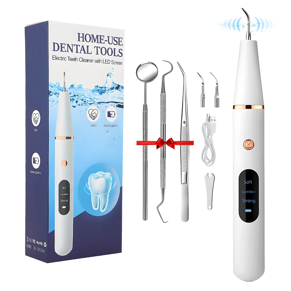 Ultrasonic Denta l Scaler For Teeth Tartar Stain Tooth Calculus Remover Electric Sonic Teeth Plaque Cleaner Stone Removal
Ultrasonic Denta l Scaler For Teeth Tartar Stain Tooth Calculus Remover Electric Sonic Teeth Plaque Cleaner Stone Removal