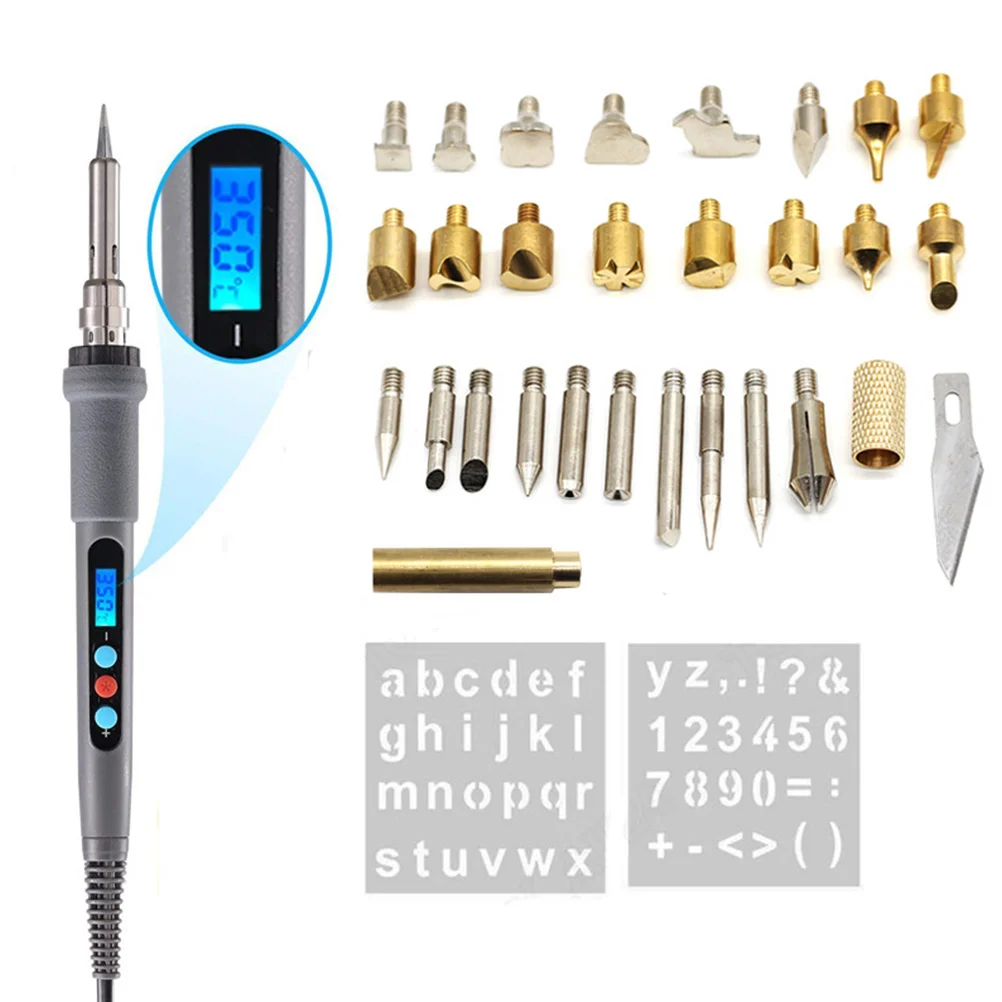 41Pcs LCD Digital Soldering Iron Set Quick Heat Up Stable Temperature Wood Burning Engraving Branding Kit Portable Eu Plug
41Pcs LCD Digital Soldering Iron Set Quick Heat Up Stable Temperature Wood Burning Engraving Branding Kit Portable Eu Plug