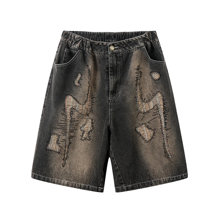 Hip Hop Denim Shorts Men Streetwear Vintage Patch Jeans Short Oversized Harajuku Embroidery Black Baggy Knee Length Pants Unisex
Hip Hop Denim Shorts Men Streetwear Vintage Patch Jeans Short Oversized Harajuku Embroidery Black Baggy Knee Length Pants Unisex