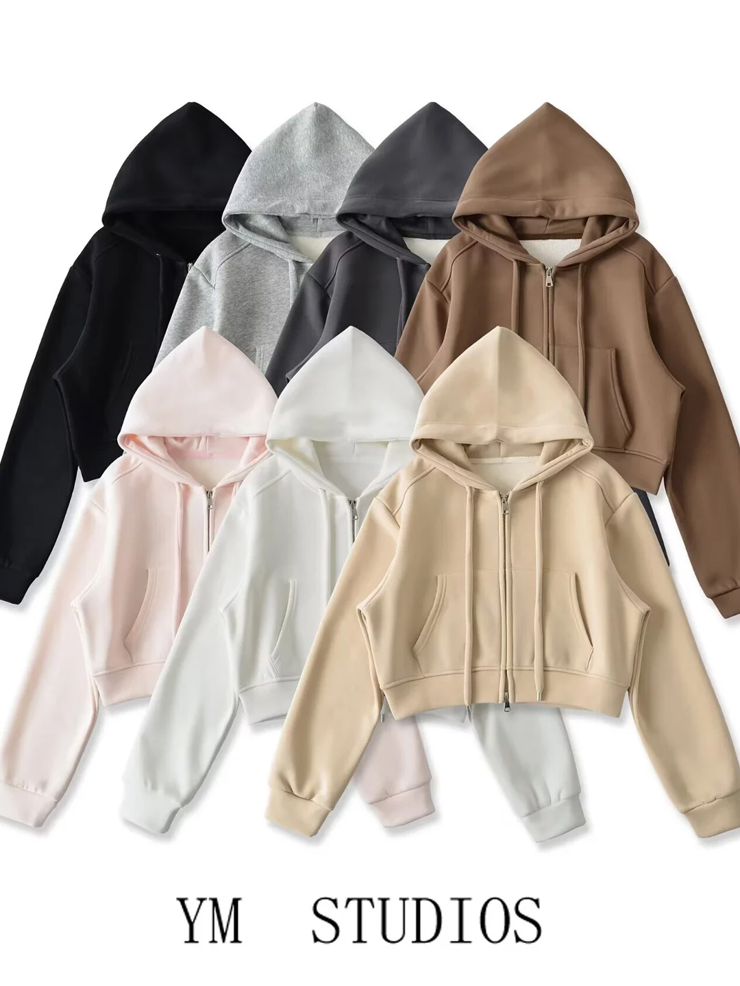 Korean Style College Wind Women's Fleece Lined Hooded Zipper Short Jacket Casual Sweatshirt Loose Slimming Versatile Leisure
Korean Style College Wind Women's Fleece Lined Hooded Zipper Short Jacket Casual Sweatshirt Loose Slimming Versatile Leisure